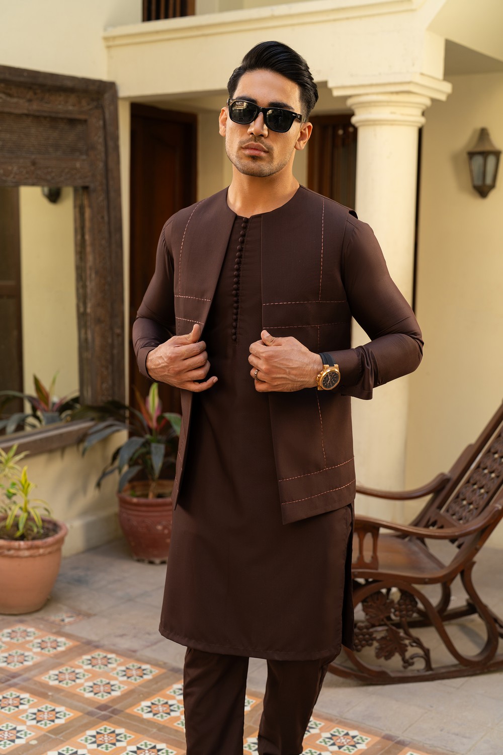 kurta pajama with waistcoat