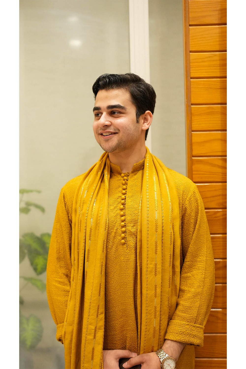EMBROIDED KURTA PAJAMA WITH SHAWL