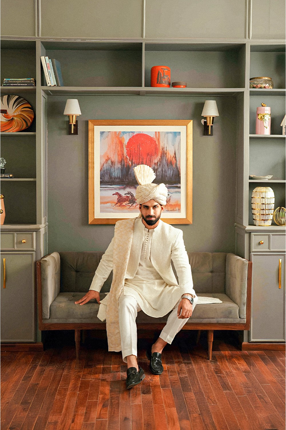 ARRIJAAL-FRONT OPEN EMBROIDED SHERWANI