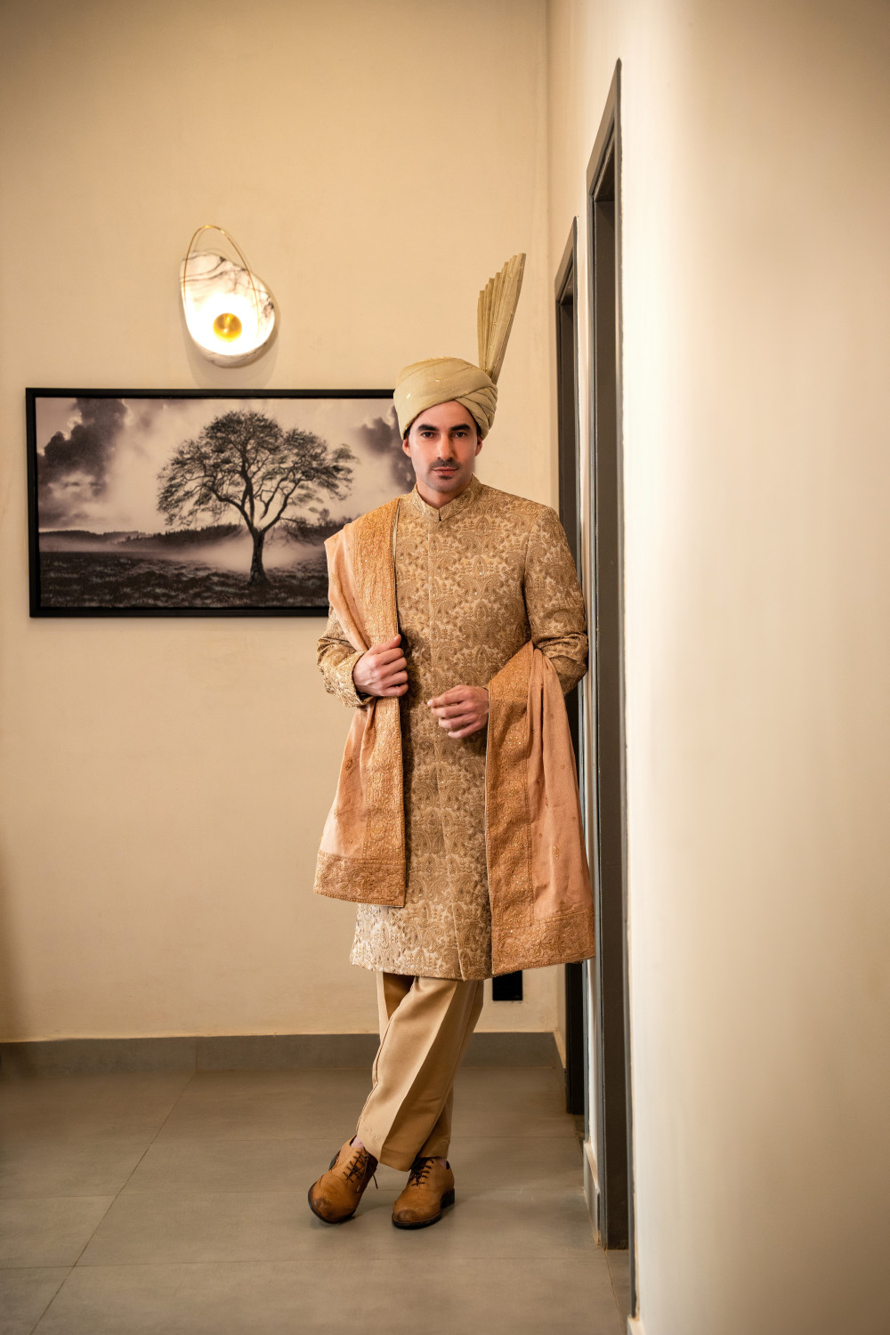 ROYAL GOLD HAND EMBROIDED SHERWANI