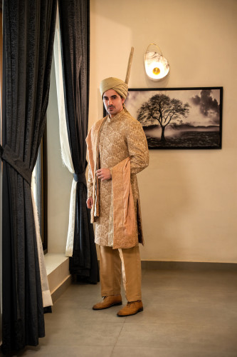 ROYAL GOLD HAND EMBROIDED SHERWANI