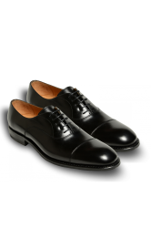 Midnight Black Leather Formal Oxford Captoe