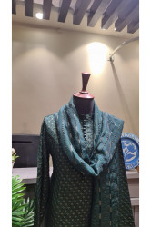 embroided kurta pajama with shawl
