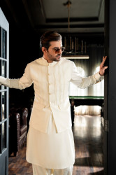 waistcoat with shalwar kameez