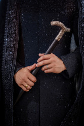 ARRIJAAL-BLACK EMBROIDED SHERWANI
