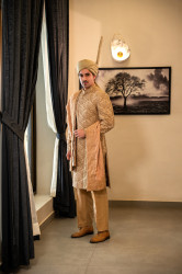 ROYAL GOLD HAND EMBROIDED SHERWANI