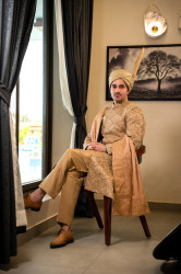 ROYAL GOLD HAND EMBROIDED SHERWANI